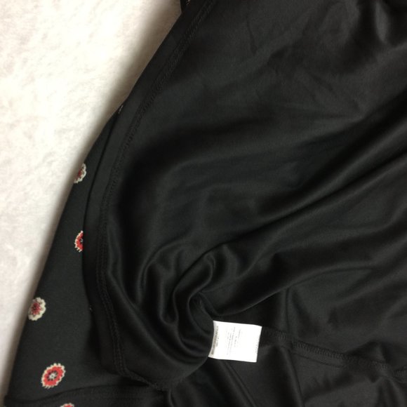 Studio B by Bobeau Hi-Low Maxi Wrap Dress Sz L Womans Black Floral Short Sleeve - Picture 5 of 16